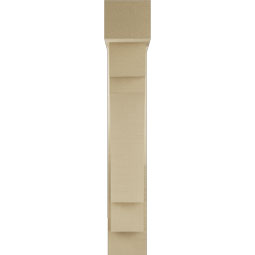 Ekena Millwork - BKTUR0554X22X34MRC05RCPR - Timberthane Faux Wood Merced Style Bracket w/ Offset Brace, Block Ends, 5 1/2"W x 22"D x 34"H, Primed Tan