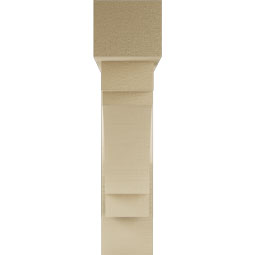 Ekena Millwork - BKTUR0554X24X24MRC05RCPR - Timberthane Faux Wood Merced Style Bracket w/ Offset Brace, Block Ends, 5 1/2"W x 24"D x 24"H, Primed Tan