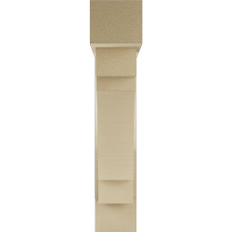 Ekena Millwork - BKTUR0554X24X28MRC05RCPR - Timberthane Faux Wood Merced Style Bracket w/ Offset Brace, Block Ends, 5 1/2"W x 24"D x 28"H, Primed Tan