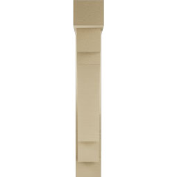 Ekena Millwork - BKTUR0554X24X36MRC05RCPR - Timberthane Faux Wood Merced Style Bracket w/ Offset Brace, Block Ends, 5 1/2"W x 24"D x 36"H, Primed Tan