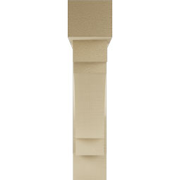 Ekena Millwork - BKTUR0554X26X26MRC05RCPR - Timberthane Faux Wood Merced Style Bracket w/ Offset Brace, Block Ends, 5 1/2"W x 26"D x 26"H, Primed Tan