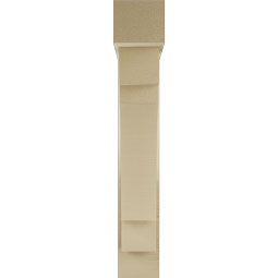 Ekena Millwork - BKTUR0554X26X34MRC05RCPR - Timberthane Faux Wood Merced Style Bracket w/ Offset Brace, Block Ends, 5 1/2"W x 26"D x 34"H, Primed Tan