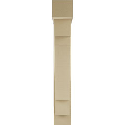 Ekena Millwork - BKTUR0554X26X38MRC05RCPR - Timberthane Faux Wood Merced Style Bracket w/ Offset Brace, Block Ends, 5 1/2"W x 26"D x 38"H, Primed Tan