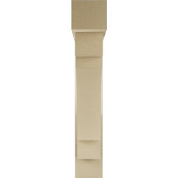 Ekena Millwork - BKTUR0554X28X32MRC05RCPR - Timberthane Faux Wood Merced Style Bracket w/ Offset Brace, Block Ends, 5 1/2"W x 28"D x 32"H, Primed Tan