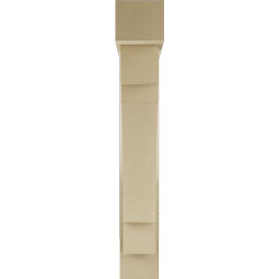 Ekena Millwork - BKTUR0554X28X36MRC05RCPR - Timberthane Faux Wood Merced Style Bracket w/ Offset Brace, Block Ends, 5 1/2"W x 28"D x 36"H, Primed Tan