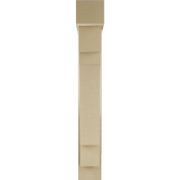 Ekena Millwork - BKTUR0554X28X40MRC05RCPR - Timberthane Faux Wood Merced Style Bracket w/ Offset Brace, Block Ends, 5 1/2"W x 28"D x 40"H, Primed Tan