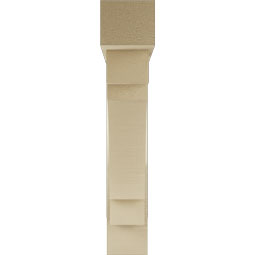 Ekena Millwork - BKTUR0554X30X30MRC05RCPR - Timberthane Faux Wood Merced Style Bracket w/ Offset Brace, Block Ends, 5 1/2"W x 30"D x 30"H, Primed Tan