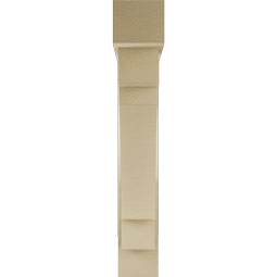Ekena Millwork - BKTUR0554X30X34MRC05RCPR - Timberthane Faux Wood Merced Style Bracket w/ Offset Brace, Block Ends, 5 1/2"W x 30"D x 34"H, Primed Tan