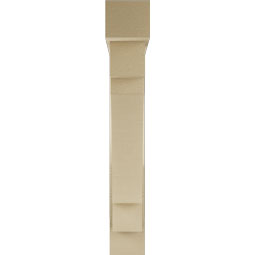 Ekena Millwork - BKTUR0554X30X36MRC05RCPR - Timberthane Faux Wood Merced Style Bracket w/ Offset Brace, Block Ends, 5 1/2"W x 30"D x 36"H, Primed Tan