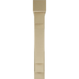 Ekena Millwork - BKTUR0554X30X38MRC05RCPR - Timberthane Faux Wood Merced Style Bracket w/ Offset Brace, Block Ends, 5 1/2"W x 30"D x 38"H, Primed Tan