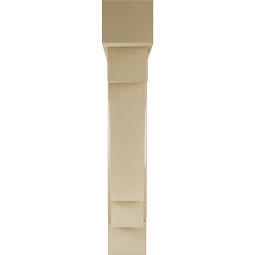 Ekena Millwork - BKTUR0554X32X32MRC05RCPR - Timberthane Faux Wood Merced Style Bracket w/ Offset Brace, Block Ends, 5 1/2"W x 32"D x 32"H, Primed Tan