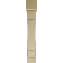 Ekena Millwork - BKTUR0554X32X36MRC05RCPR - Timberthane Faux Wood Merced Style Bracket w/ Offset Brace, Block Ends, 5 1/2"W x 32"D x 36"H, Primed Tan