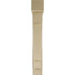 Ekena Millwork - BKTUR0554X32X38MRC05RCPR - Timberthane Faux Wood Merced Style Bracket w/ Offset Brace, Block Ends, 5 1/2"W x 32"D x 38"H, Primed Tan