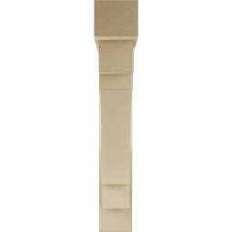 Ekena Millwork - BKTUR0554X34X34MRC05RCPR - Timberthane Faux Wood Merced Style Bracket w/ Offset Brace, Block Ends, 5 1/2"W x 34"D x 34"H, Primed Tan