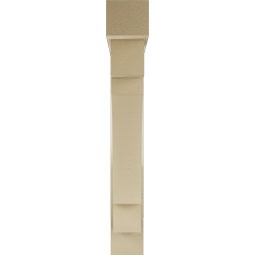 Ekena Millwork - BKTUR0554X34X38MRC05RCPR - Timberthane Faux Wood Merced Style Bracket w/ Offset Brace, Block Ends, 5 1/2"W x 34"D x 38"H, Primed Tan