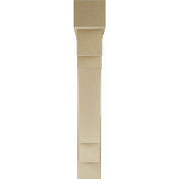 Ekena Millwork - BKTUR0554X36X36MRC05RCPR - Timberthane Faux Wood Merced Style Bracket w/ Offset Brace, Block Ends, 5 1/2"W x 36"D x 36"H, Primed Tan