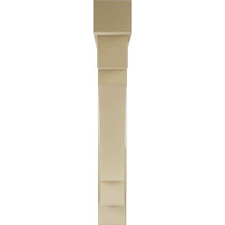Ekena Millwork - BKTUR0554X38X38MRC05RCPR - Timberthane Faux Wood Merced Style Bracket w/ Offset Brace, Block Ends, 5 1/2"W x 38"D x 38"H, Primed Tan