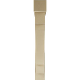 Ekena Millwork - BKTUR0554X40X40MRC05RCPR - Timberthane Faux Wood Merced Style Bracket w/ Offset Brace, Block Ends, 5 1/2"W x 40"D x 40"H, Primed Tan