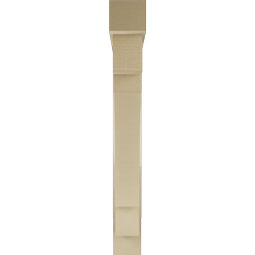 Ekena Millwork - BKTUR0554X40X44MRC05RCPR - Timberthane Faux Wood Merced Style Bracket w/ Offset Brace, Block Ends, 5 1/2"W x 40"D x 44"H, Primed Tan