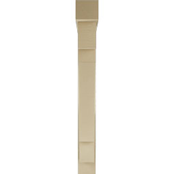 Ekena Millwork - BKTUR0554X42X48MRC05RCPR - Timberthane Faux Wood Merced Style Bracket w/ Offset Brace, Block Ends, 5 1/2"W x 42"D x 48"H, Primed Tan
