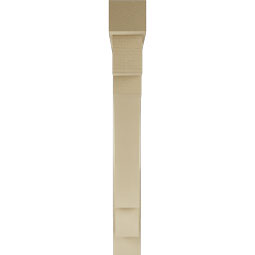 Ekena Millwork - BKTUR0554X44X44MRC05RCPR - Timberthane Faux Wood Merced Style Bracket w/ Offset Brace, Block Ends, 5 1/2"W x 44"D x 44"H, Primed Tan