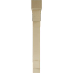 Ekena Millwork - BKTUR0554X46X46MRC05RCPR - Timberthane Faux Wood Merced Style Bracket w/ Offset Brace, Block Ends, 5 1/2"W x 46"D x 46"H, Primed Tan