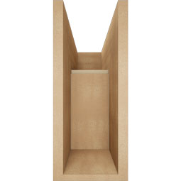 Ekena Millwork - BKTUR0756X18X18MRC05RCPR - Timberthane Faux Wood Merced Style Bracket w/ Offset Brace, Block Ends, 7 1/2"W x 18"D x 18"H, Primed Tan