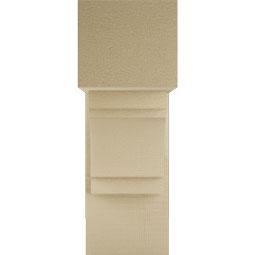 Ekena Millwork - BKTUR0756X18X22MRC05RCPR - Timberthane Faux Wood Merced Style Bracket w/ Offset Brace, Block Ends, 7 1/2"W x 18"D x 22"H, Primed Tan