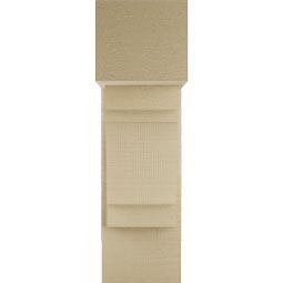 Ekena Millwork - BKTUR0756X18X26MRC05RCPR - Timberthane Faux Wood Merced Style Bracket w/ Offset Brace, Block Ends, 7 1/2"W x 18"D x 26"H, Primed Tan
