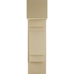 Ekena Millwork - BKTUR0756X18X30MRC05RCPR - Timberthane Faux Wood Merced Style Bracket w/ Offset Brace, Block Ends, 7 1/2"W x 18"D x 30"H, Primed Tan