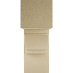 Ekena Millwork - BKTUR0756X20X20MRC05RCPR - Timberthane Faux Wood Merced Style Bracket w/ Offset Brace, Block Ends, 7 1/2"W x 20"D x 20"H, Primed Tan
