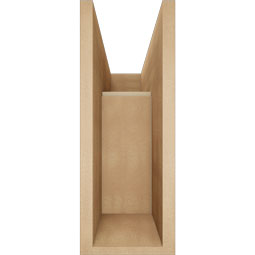 Ekena Millwork - BKTUR0756X20X20MRC05RCPR - Timberthane Faux Wood Merced Style Bracket w/ Offset Brace, Block Ends, 7 1/2"W x 20"D x 20"H, Primed Tan