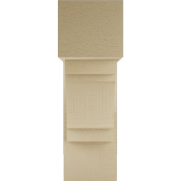 Ekena Millwork - BKTUR0756X20X24MRC05RCPR - Timberthane Faux Wood Merced Style Bracket w/ Offset Brace, Block Ends, 7 1/2"W x 20"D x 24"H, Primed Tan