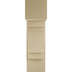 Ekena Millwork - BKTUR0756X20X28MRC05RCPR - Timberthane Faux Wood Merced Style Bracket w/ Offset Brace, Block Ends, 7 1/2"W x 20"D x 28"H, Primed Tan
