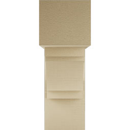 Ekena Millwork - BKTUR0756X22X22MRC05RCPR - Timberthane Faux Wood Merced Style Bracket w/ Offset Brace, Block Ends, 7 1/2"W x 22"D x 22"H, Primed Tan