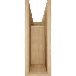 Ekena Millwork - BKTUR0756X22X22MRC05RCPR - Timberthane Faux Wood Merced Style Bracket w/ Offset Brace, Block Ends, 7 1/2"W x 22"D x 22"H, Primed Tan