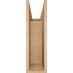 Ekena Millwork - BKTUR0756X22X26MRC05RCPR - Timberthane Faux Wood Merced Style Bracket w/ Offset Brace, Block Ends, 7 1/2"W x 22"D x 26"H, Primed Tan