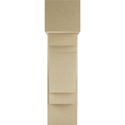 Ekena Millwork - BKTUR0756X22X30MRC05RCPR - Timberthane Faux Wood Merced Style Bracket w/ Offset Brace, Block Ends, 7 1/2"W x 22"D x 30"H, Primed Tan