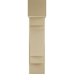 Ekena Millwork - BKTUR0756X22X34MRC05RCPR - Timberthane Faux Wood Merced Style Bracket w/ Offset Brace, Block Ends, 7 1/2"W x 22"D x 34"H, Primed Tan