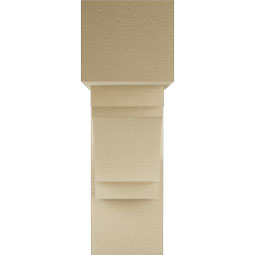 Ekena Millwork - BKTUR0756X24X24MRC05RCPR - Timberthane Faux Wood Merced Style Bracket w/ Offset Brace, Block Ends, 7 1/2"W x 24"D x 24"H, Primed Tan