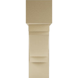 Ekena Millwork - BKTUR0756X26X26MRC05RCPR - Timberthane Faux Wood Merced Style Bracket w/ Offset Brace, Block Ends, 7 1/2"W x 26"D x 26"H, Primed Tan