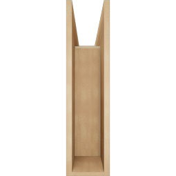 Ekena Millwork - BKTUR0756X26X30MRC05RCPR - Timberthane Faux Wood Merced Style Bracket w/ Offset Brace, Block Ends, 7 1/2"W x 26"D x 30"H, Primed Tan
