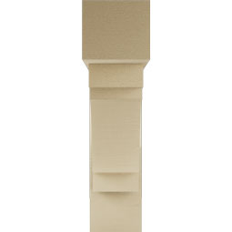 Ekena Millwork - BKTUR0756X30X30MRC05RCPR - Timberthane Faux Wood Merced Style Bracket w/ Offset Brace, Block Ends, 7 1/2"W x 30"D x 30"H, Primed Tan
