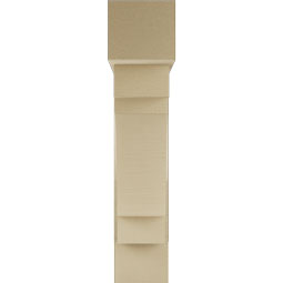 Ekena Millwork - BKTUR0756X30X36MRC05RCPR - Timberthane Faux Wood Merced Style Bracket w/ Offset Brace, Block Ends, 7 1/2"W x 30"D x 36"H, Primed Tan