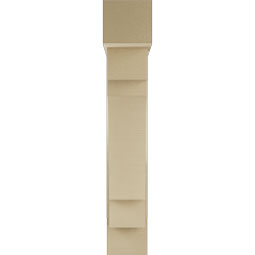 Ekena Millwork - BKTUR0756X32X44MRC05RCPR - Timberthane Faux Wood Merced Style Bracket w/ Offset Brace, Block Ends, 7 1/2"W x 32"D x 44"H, Primed Tan