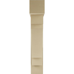 Ekena Millwork - BKTUR0756X34X42MRC05RCPR - Timberthane Faux Wood Merced Style Bracket w/ Offset Brace, Block Ends, 7 1/2"W x 34"D x 42"H, Primed Tan
