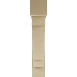 Ekena Millwork - BKTUR0756X36X40MRC05RCPR - Timberthane Faux Wood Merced Style Bracket w/ Offset Brace, Block Ends, 7 1/2"W x 36"D x 40"H, Primed Tan