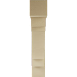 Ekena Millwork - BKTUR0756X38X38MRC05RCPR - Timberthane Faux Wood Merced Style Bracket w/ Offset Brace, Block Ends, 7 1/2"W x 38"D x 38"H, Primed Tan