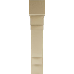 Ekena Millwork - BKTUR0756X40X40MRC05RCPR - Timberthane Faux Wood Merced Style Bracket w/ Offset Brace, Block Ends, 7 1/2"W x 40"D x 40"H, Primed Tan