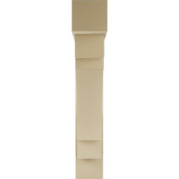 Ekena Millwork - BKTUR0756X40X44MRC05RCPR - Timberthane Faux Wood Merced Style Bracket w/ Offset Brace, Block Ends, 7 1/2"W x 40"D x 44"H, Primed Tan